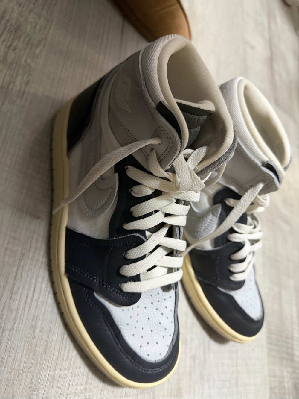 Nike Kids High-Top Sneakers in White, Black, and Cream